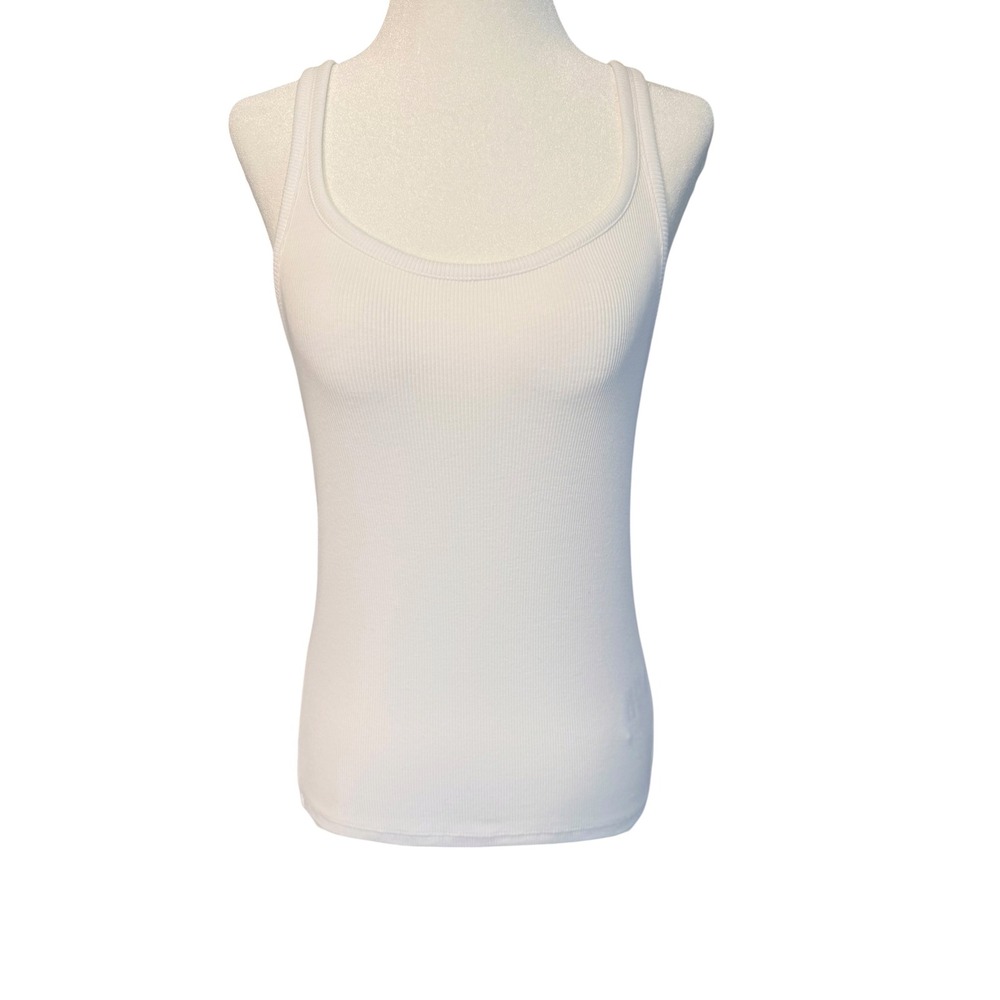 J.Crew Womens White Ribbed Scoop Neck Tank Top CA388 Size Small NEW